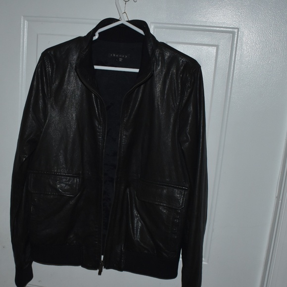 THEORY Stunning Black Leather Jacket LIKE NEW - Picture 4 of 8